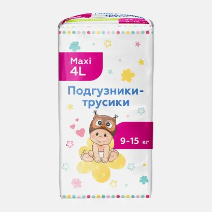 Подгузники-трусики Моя цена Maxi для детей 9-15кг 44шт