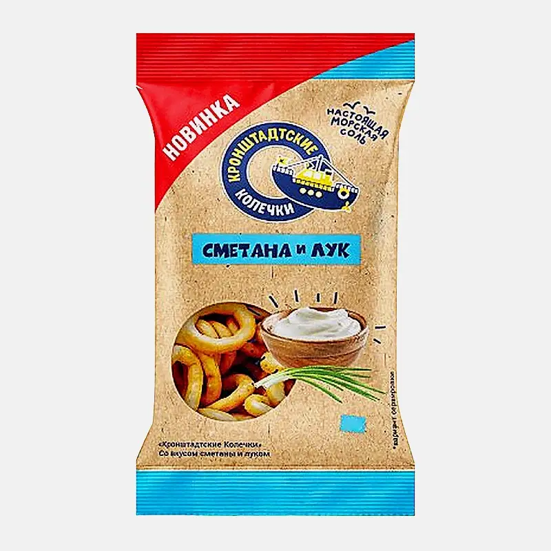 Изображение товара Колечки со вкусом сметаны и лука Кронштадтские 80г