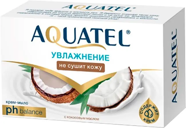 Крем-мыло Aquatel твердое кокосовое молочко 90г