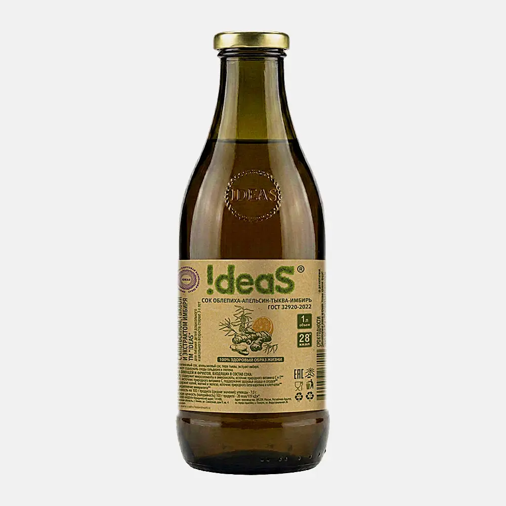 Детокс-Сок Ideas Облепиха Апельсин Тыква Имбирь 1л Детокс-Сок Ideas Облепиха Апельсин Тыква Имбирь 1л
