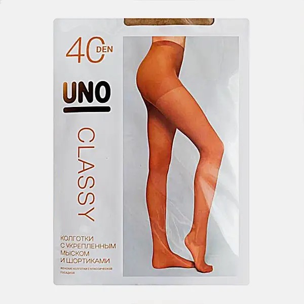Изображение товара Женские колготки Uno 40 бежевые р2 с укрепленным мыском и шортами