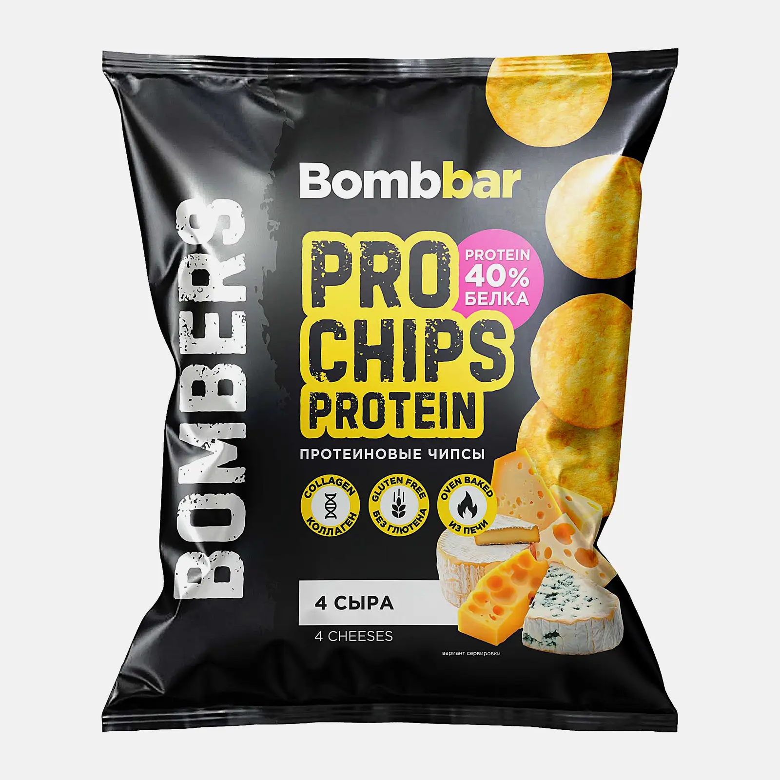 Протеиновые чипсы Четыре сыра Bombbar Pro 50г Протеиновые чипсы Четыре сыра Bombbar Pro 50г