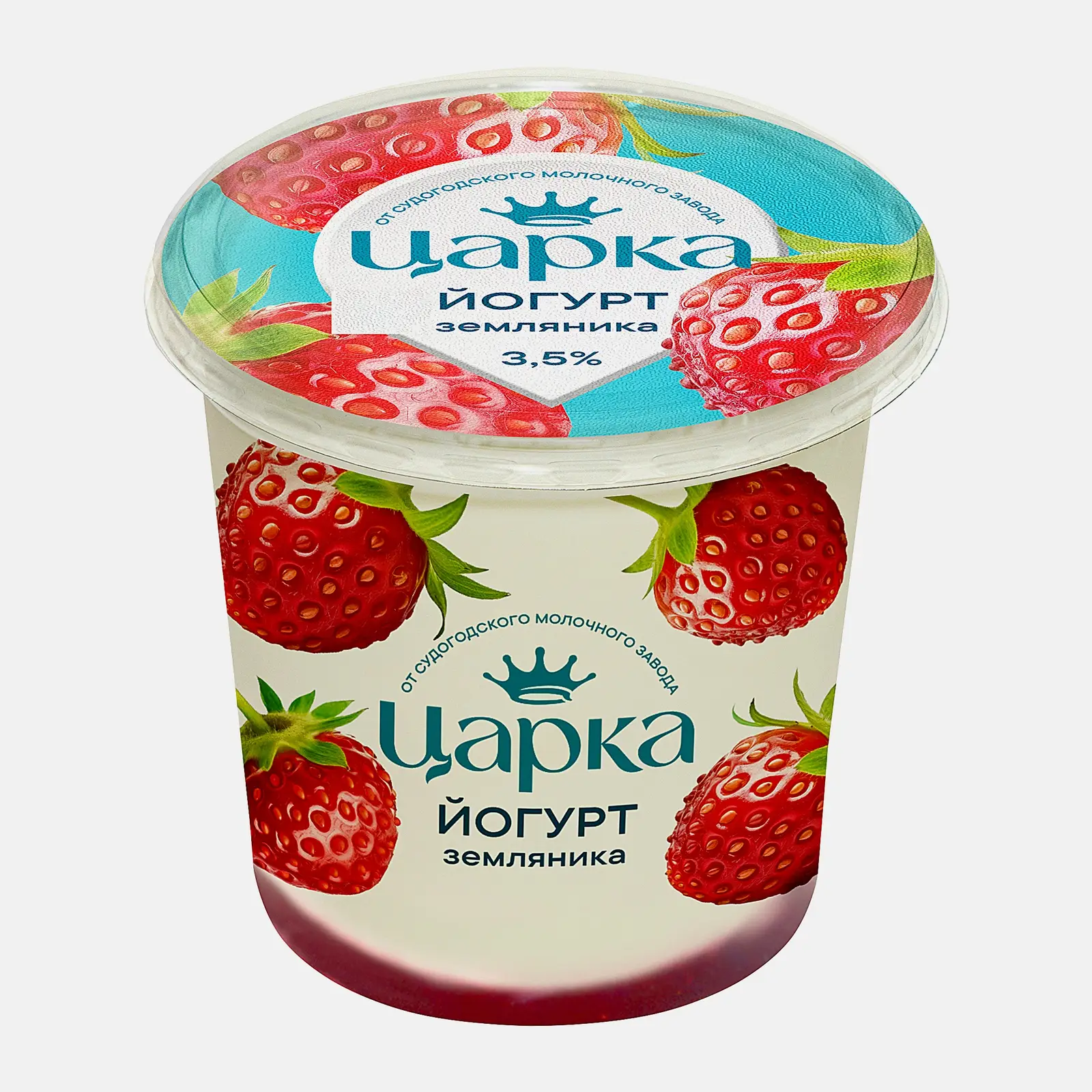 Изображение товара Йогурт ЦарКа Земляника 3.5% 400г натуральный кисломолочный продукт