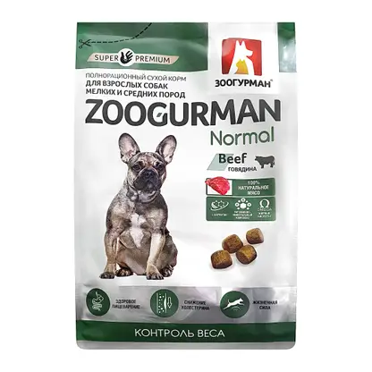 Изображение товара Сухой корм для собак Normal Говядина Zoogurman 1.2кг