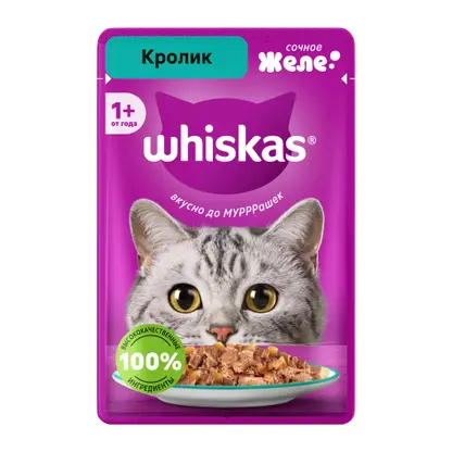 Изображение товара Влажный корм для кошек Whiskas Кролик 75г