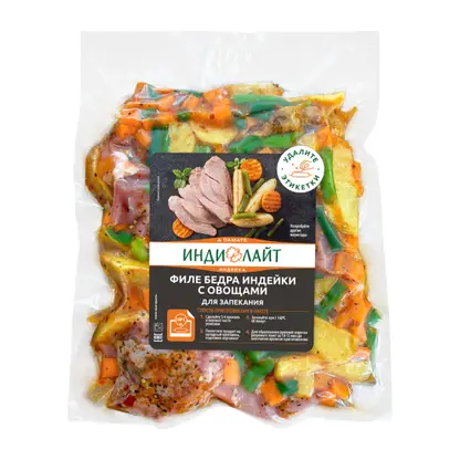 Изображение товара Филе бедра индейки Индилайт с овощами750г