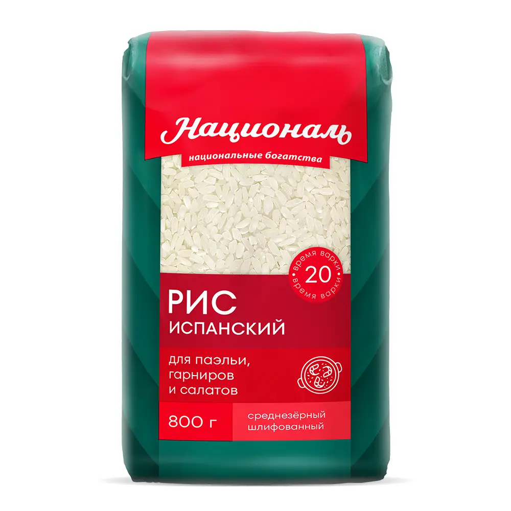 Рис Националь Испанский среднезерный 800г — в каталоге на сайте сети Магнит  | Краснодар