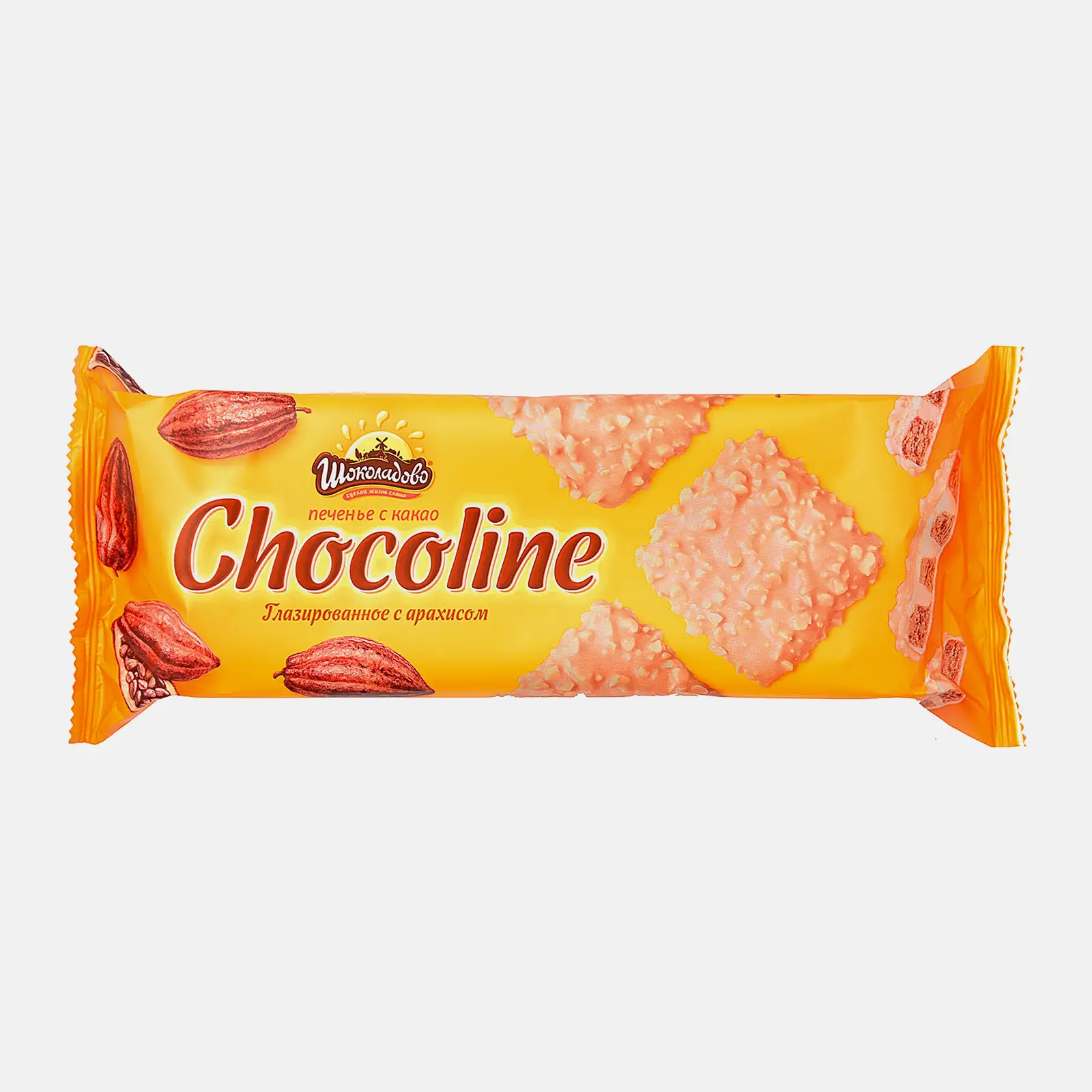 Печенье Шоколадово Chocoline в карамельной глазури с арахисом 200г Печенье Шоколадово Chocoline в карамельной глазури с арахисом 200г