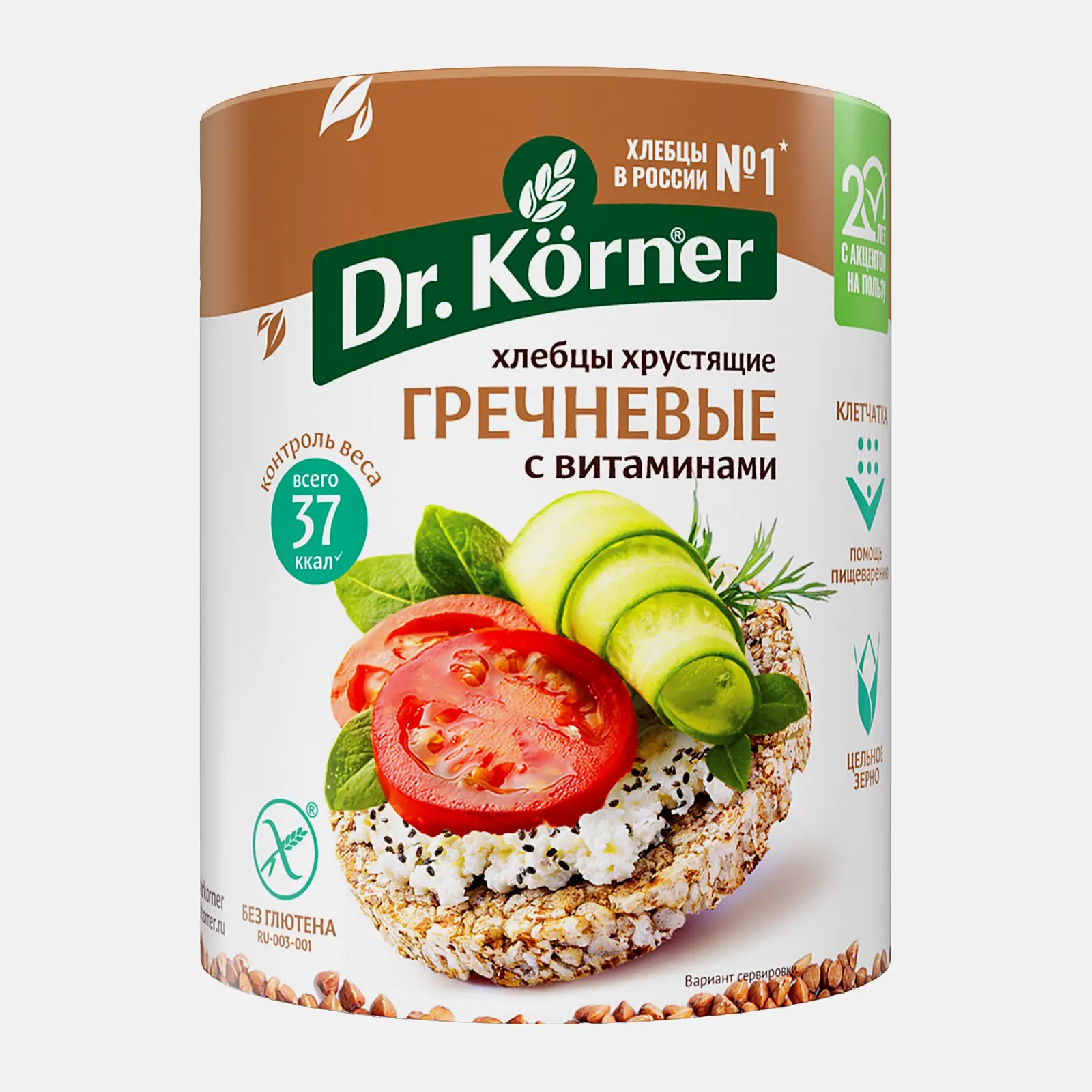Хлебцы гречневые с витаминами без глютена Dr.Korner 100г