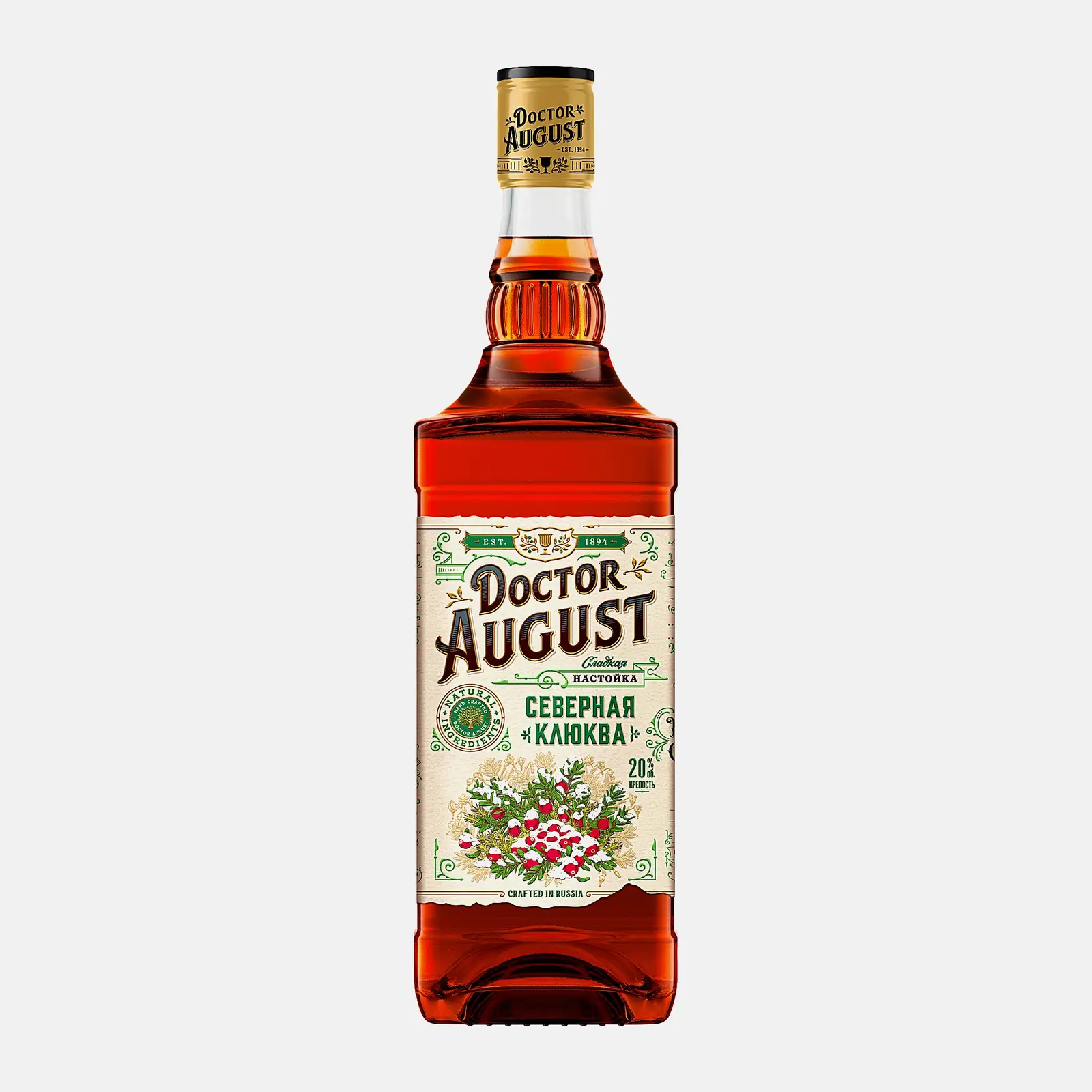 Настойка Doctor August Северная клюква сладкая 20% 500мл Настойка Doctor August Северная клюква сладкая 20% 500мл