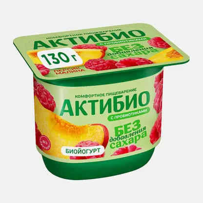 Биойогурт Актибио персик-малина без сахара 3.0% 130г