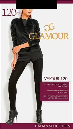 Колготки женские Glamour Velour 120 черные р.2