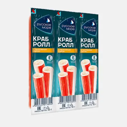 Крабовый ролл Русское море с творожным сыром 50г