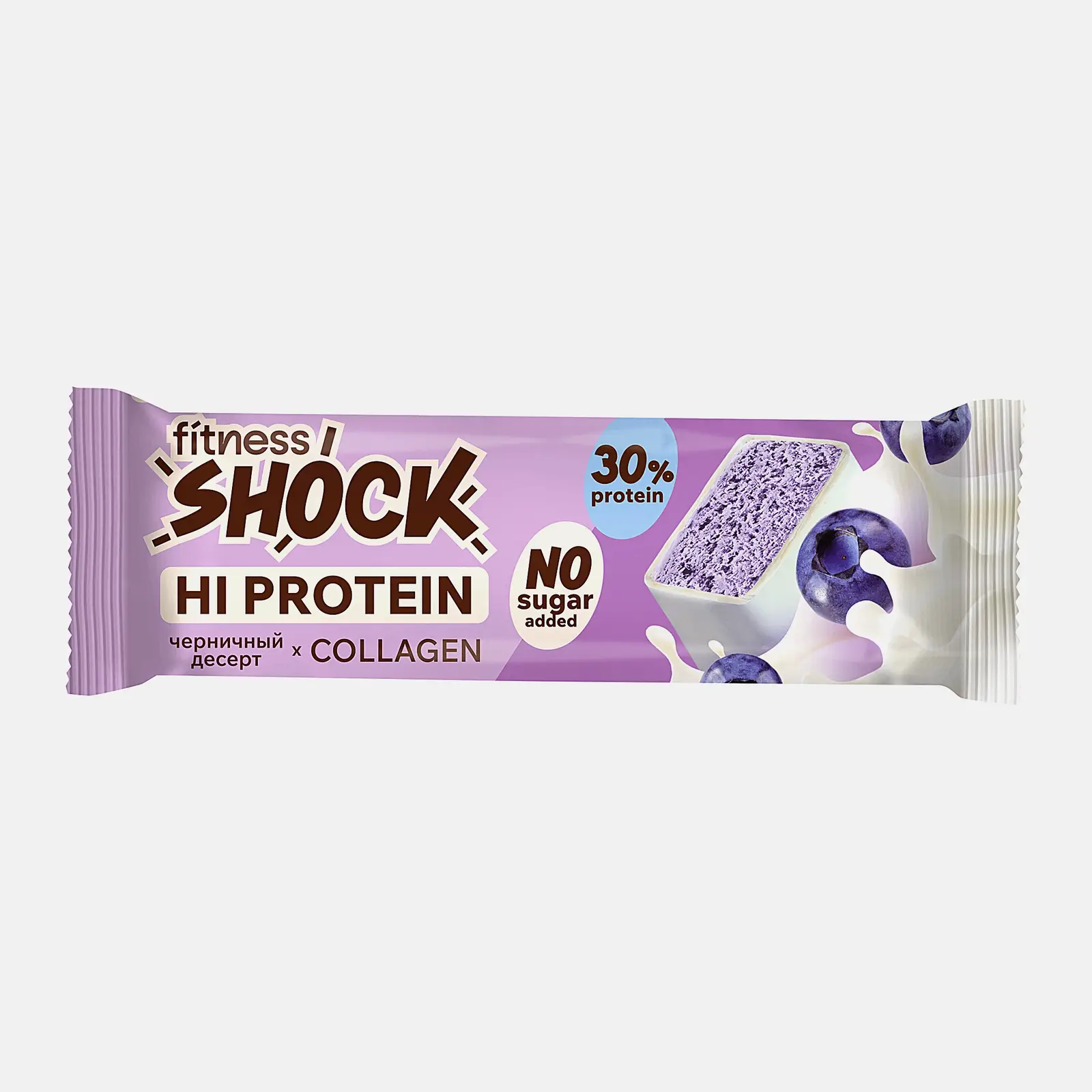 Изображение товара Протеиновый батончик Fitnesshock Черничный десерт 40г