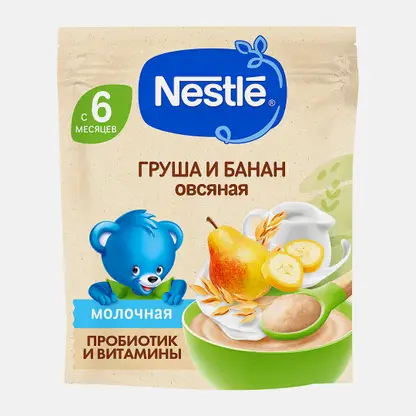 Каша Nestle молочная овсяная груша банан с 6 месяцев 200г