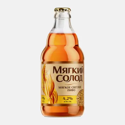 Пиво Мягкий Солод светлое фильтрованное 4.2% 450мл
