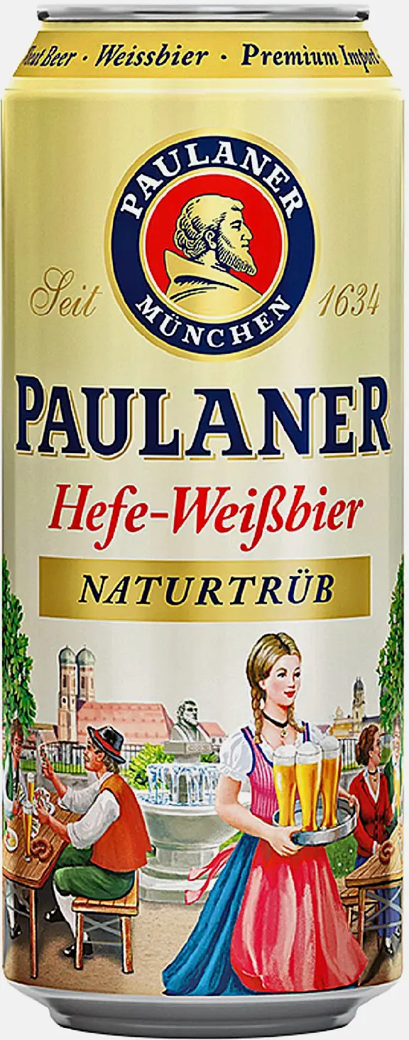 Изображение товара Пиво Paulaner Hefe-Weißbier светлое нефильтрованное 500мл