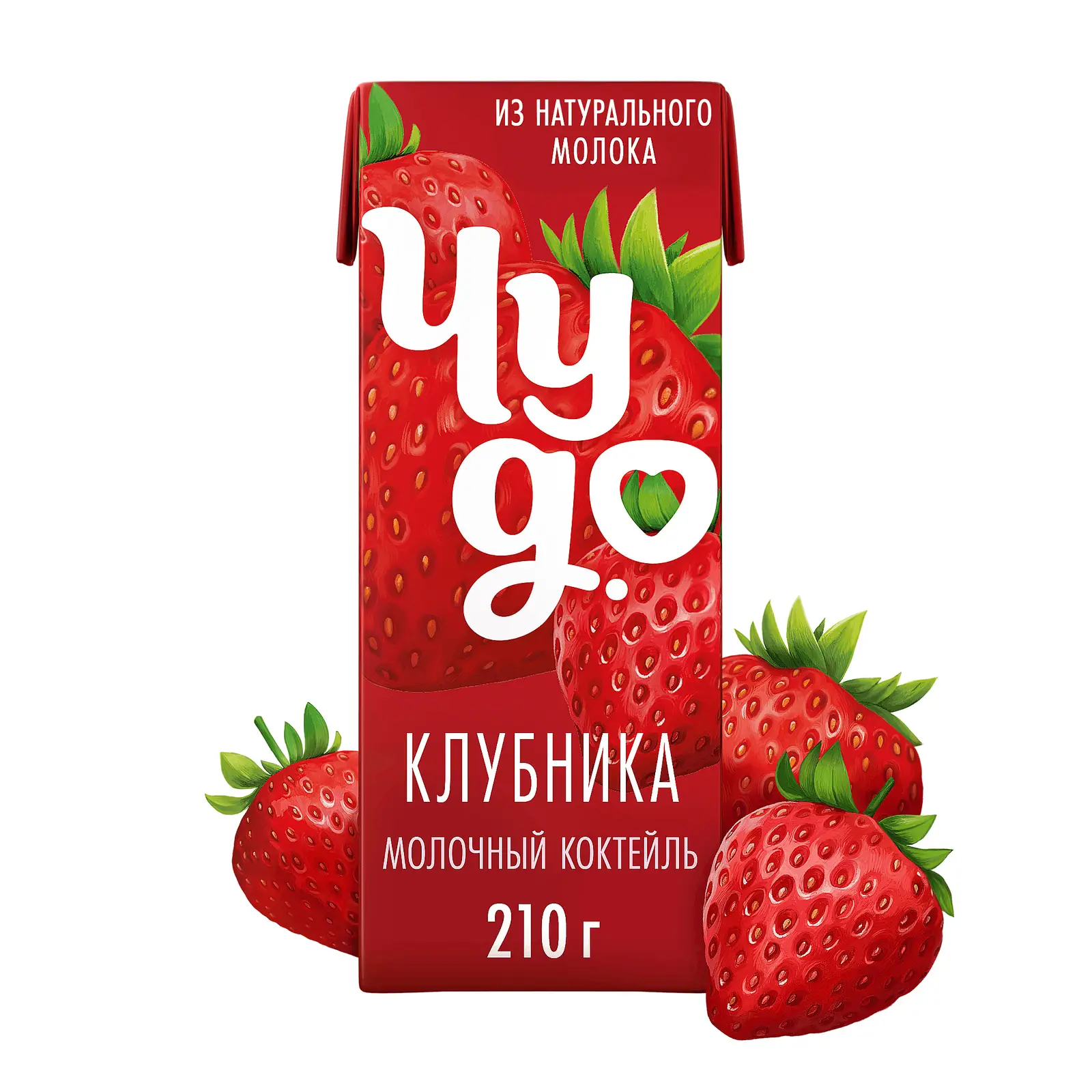 Изображение товара Молочный коктейль Чудо Клубника 2% 200мл