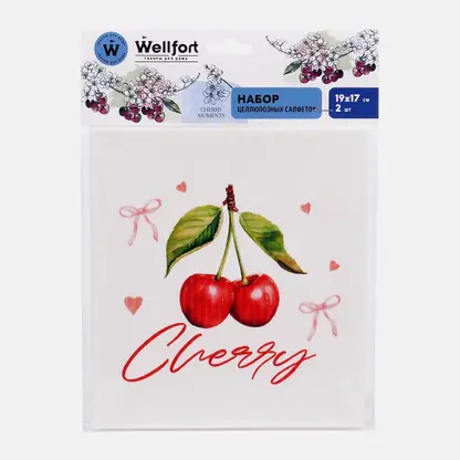 Набор целлюлозных салфеток Вишня Wellfort 19*17см 2шт