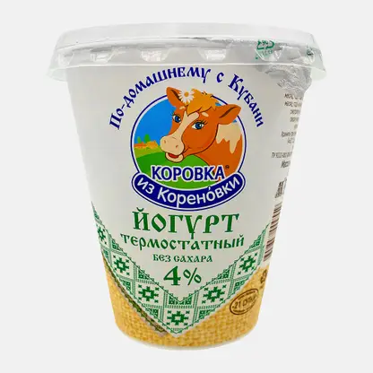 Йогурт Коровка из Кореновки термостатный 4% 300г