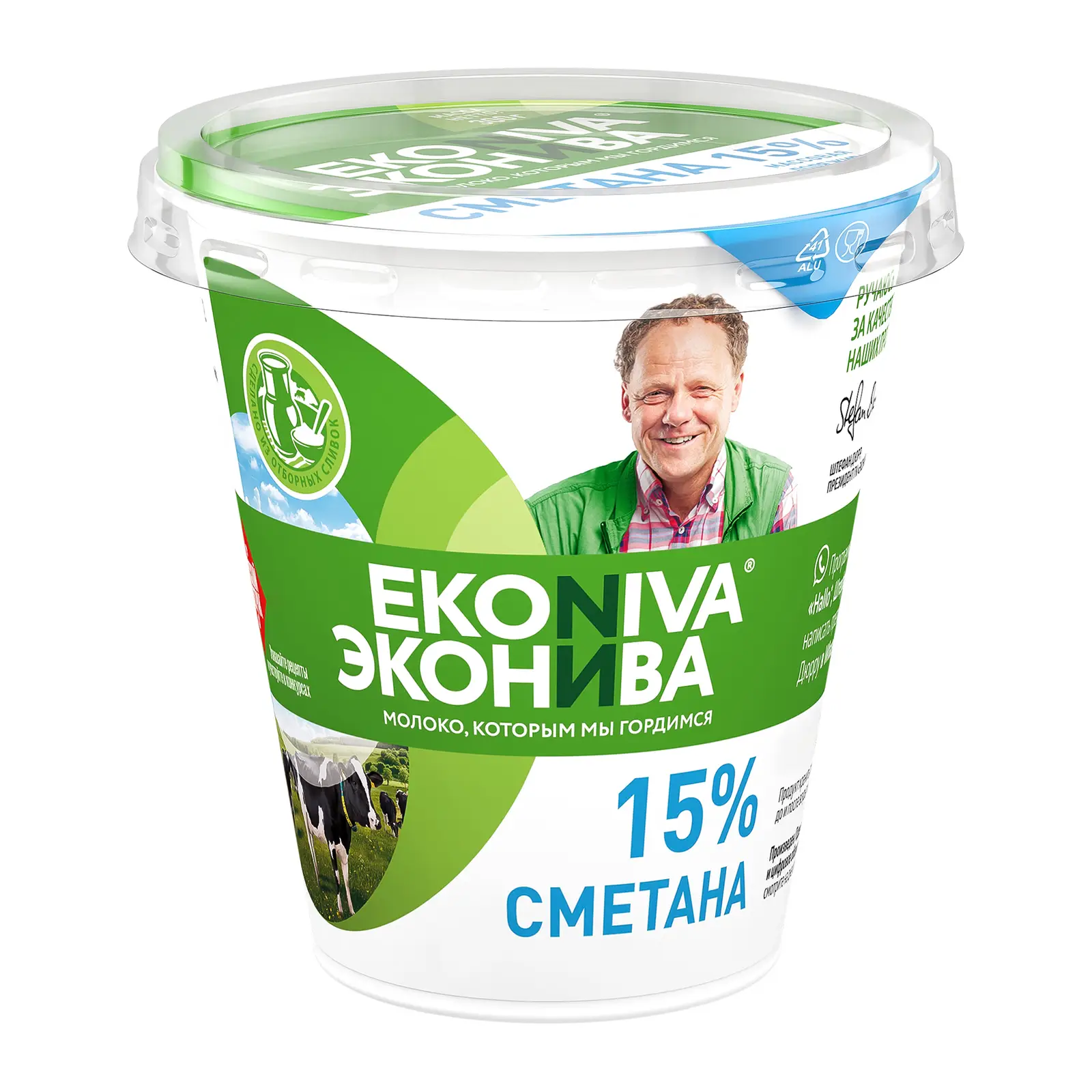 Изображение товара Сметана ЭкоНива 15% 300г