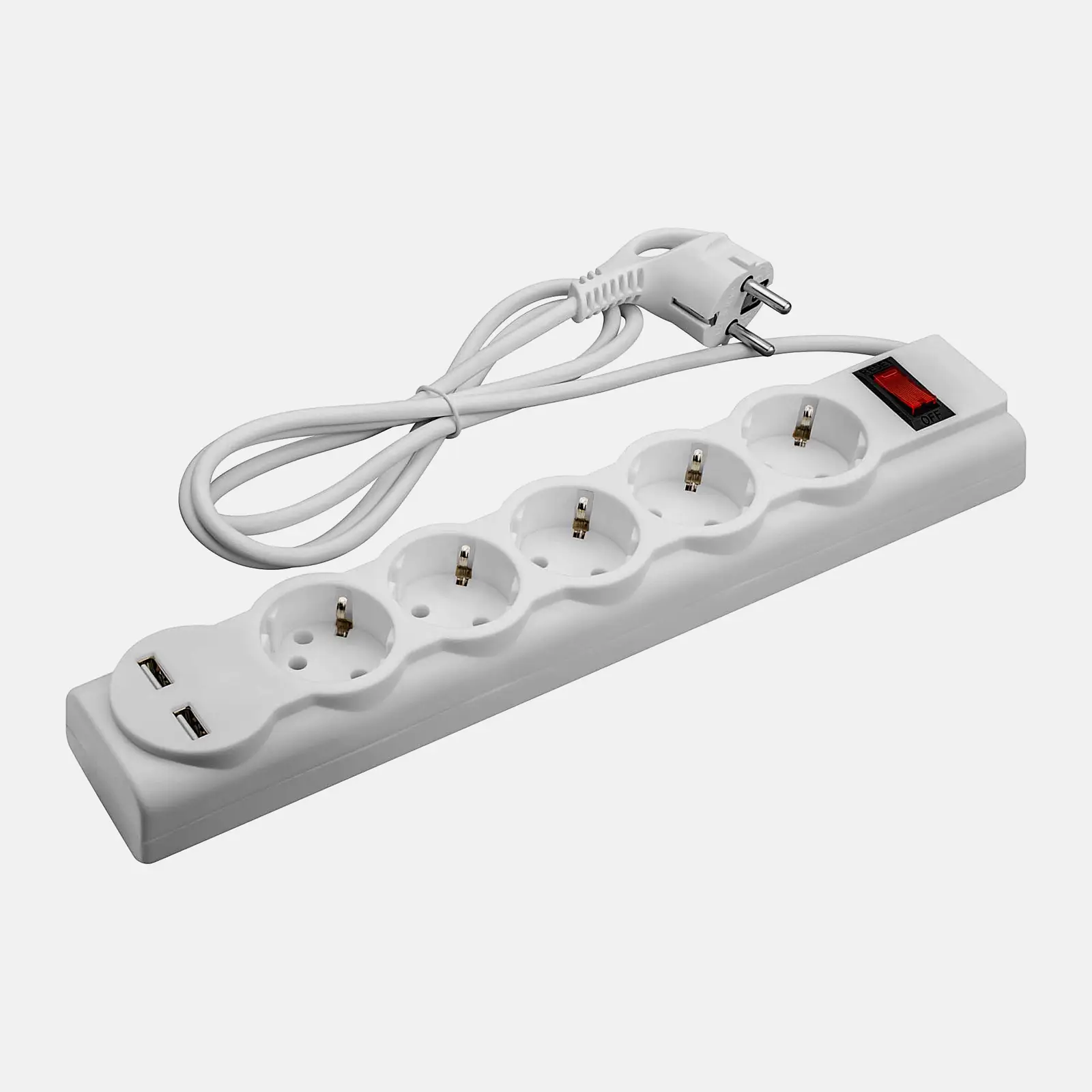 Сетевой фильтр 5 розеток 10А с USB-A Онлайт Navigator 1.5м