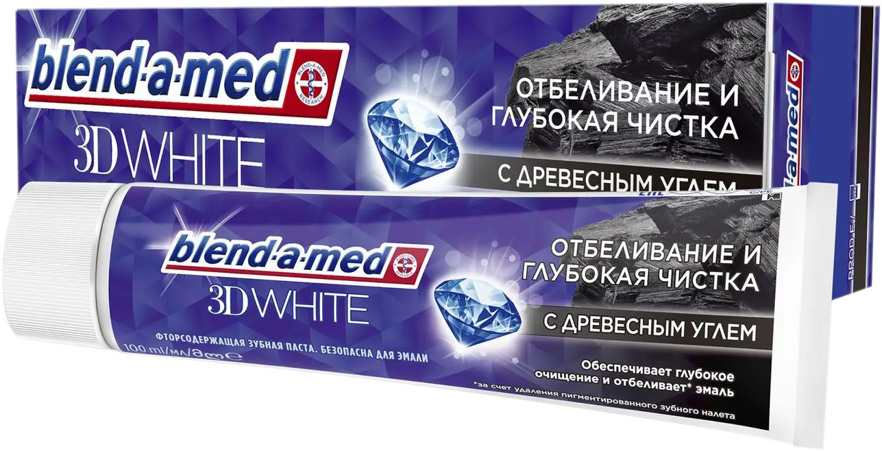 Зубная паста Blend-a-Med 3D White с древесным углем 100мл