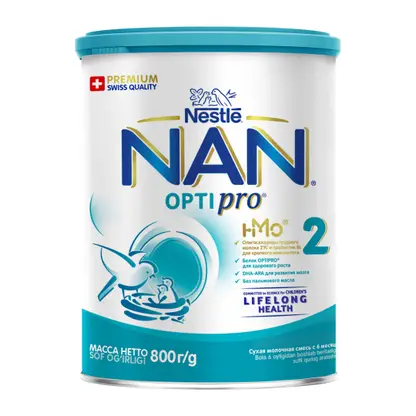 Изображение товара Смесь Nan 2 Opti Pro для детей 6-12 мес 800г, гипоаллергенная, с 2'FL