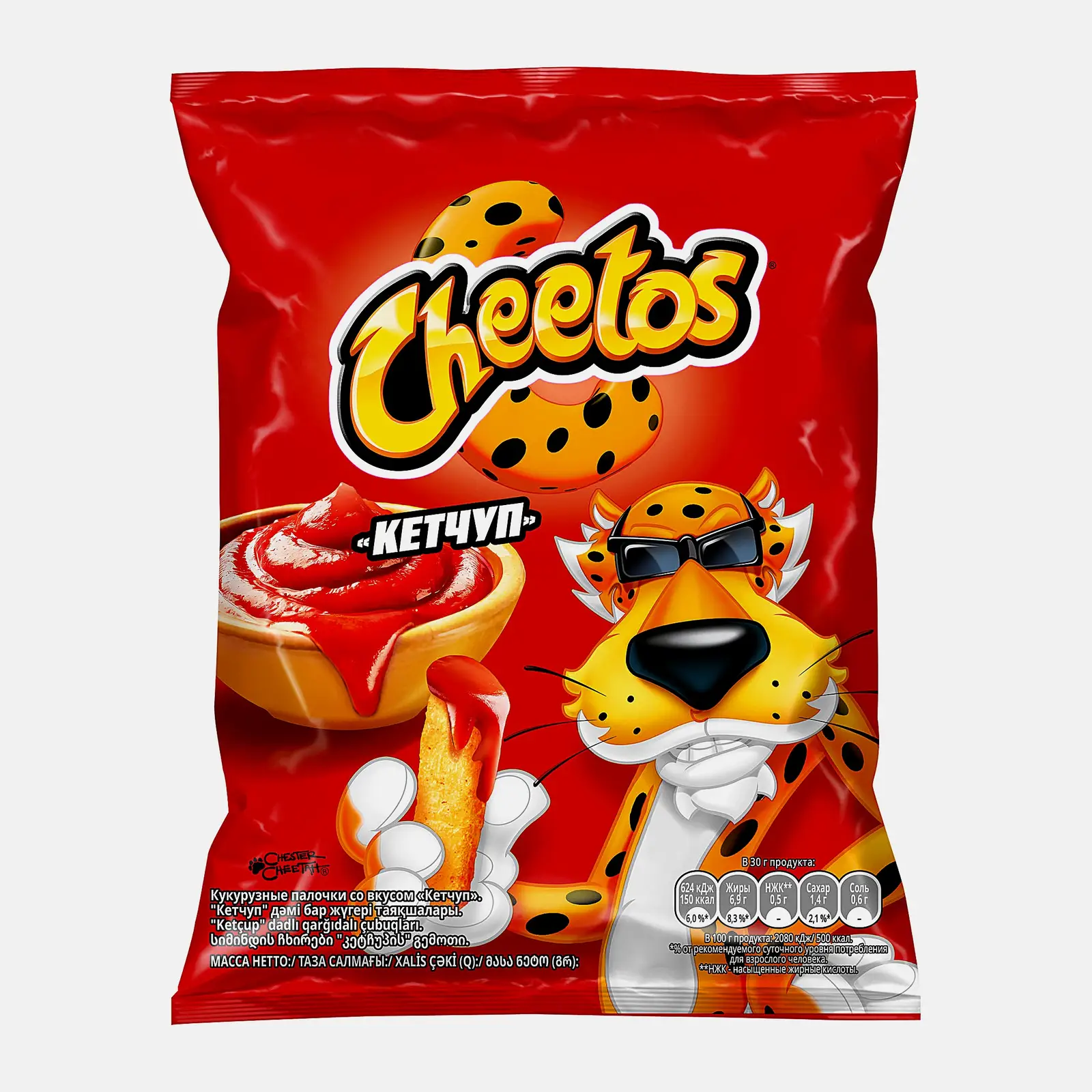 Изображение товара Кукурузные палочки Cheetos Кетчуп 50 г с насыщенным вкусом и воздушной текстурой