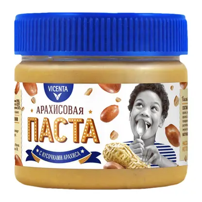 Изображение товара Арахисовая паста Vicenta с кусочками арахиса 250 г натуральный продукт