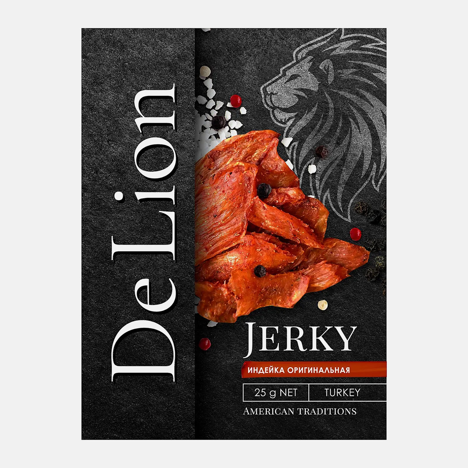 Изображение товара Индейка Jerky De Lion сушеная оригинальная 25г мясной снек