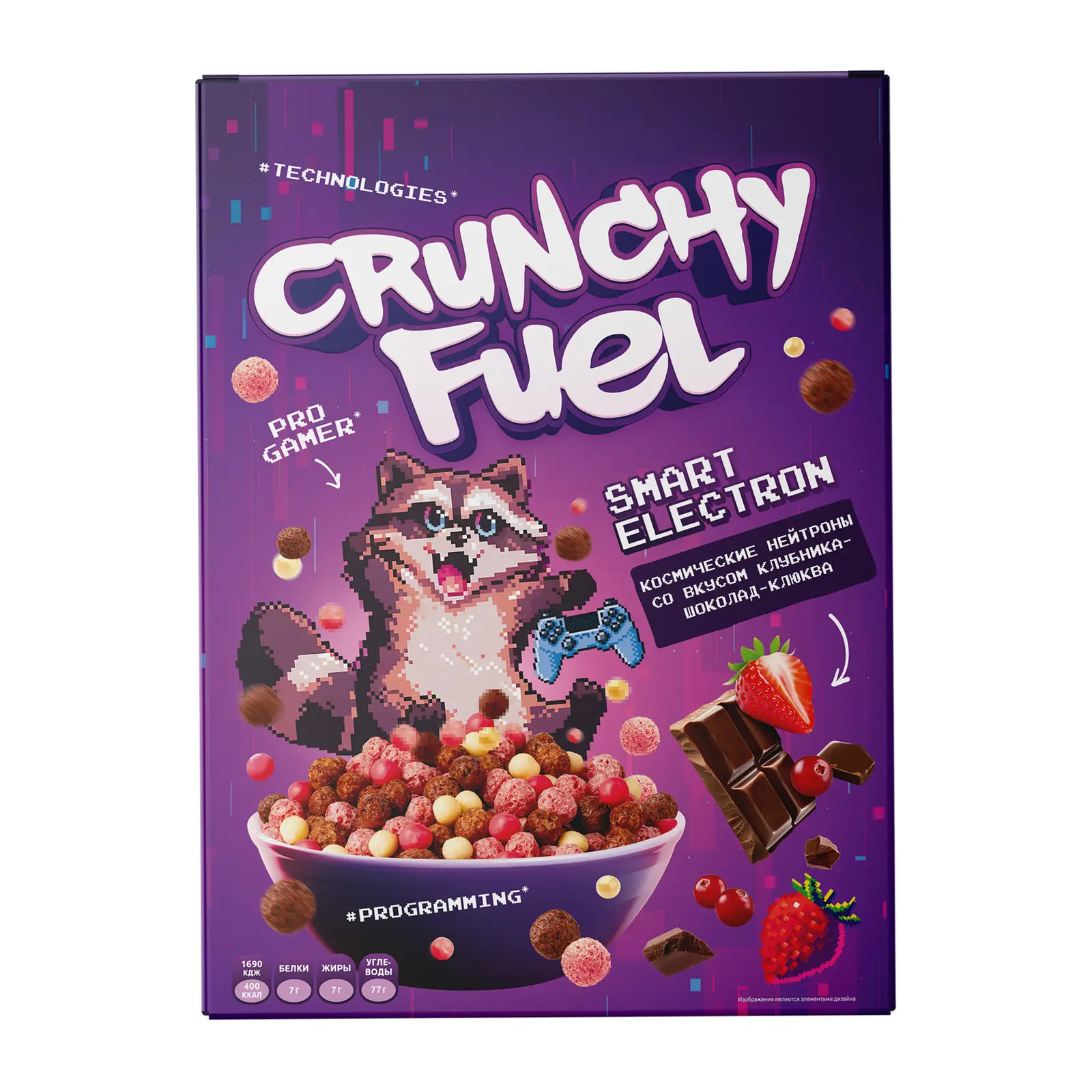 Изображение товара Готовый завтрак Crunchy Fuel Космический клубника шоколад клюква 200г