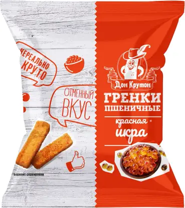 Изображение товара Гренки Дон Крутон пшеничные Красная икра 55г