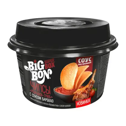 Изображение товара Чипсы Big Bon картофельные Ребрышки гриль с соусом Барбекю 105г