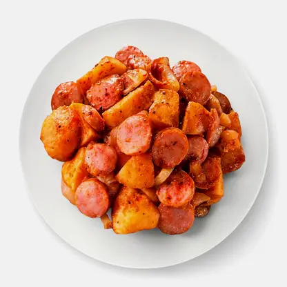 Сосиски по-немецки с овощами