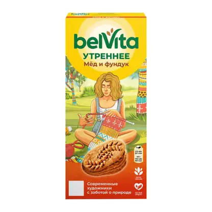 Изображение товара Печенье Утреннее Медовое с фундуком Belvita 225г