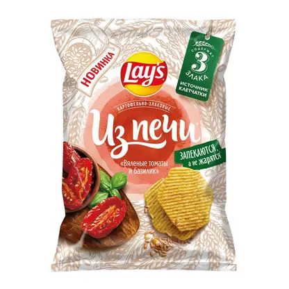 Изображение товара Чипсы Lays Из печи Вяленые томаты и базилик 81г