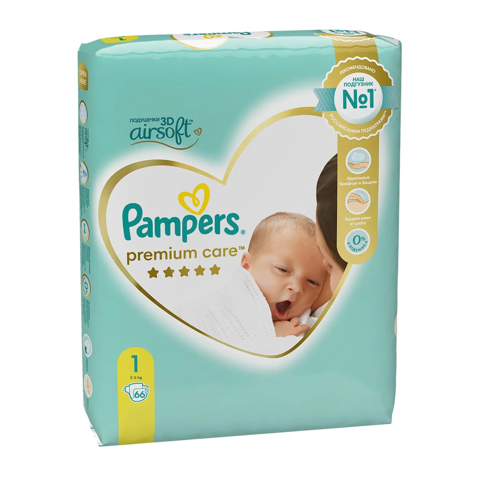 Подгузники Pampers Premium Care р.1 2-5кг 66шт