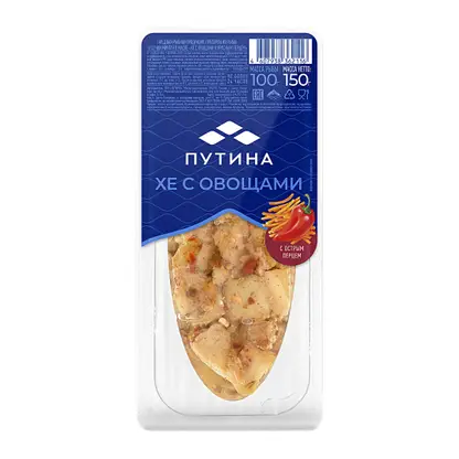 Изображение товара Хе из минтая Путина с овощами и острым перцем 150г