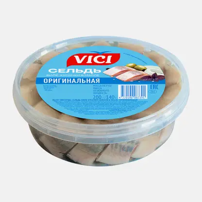 Сельдь филе кусочками в масле оригинальная Vici 200г