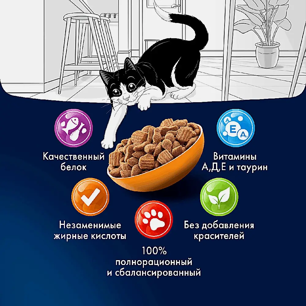 Сухой корм для кошек Двойная вкуснятина с птицей Felix 600г - фото 3 Сухой корм для кошек Двойная вкуснятина с птицей Felix 600г - фото 3