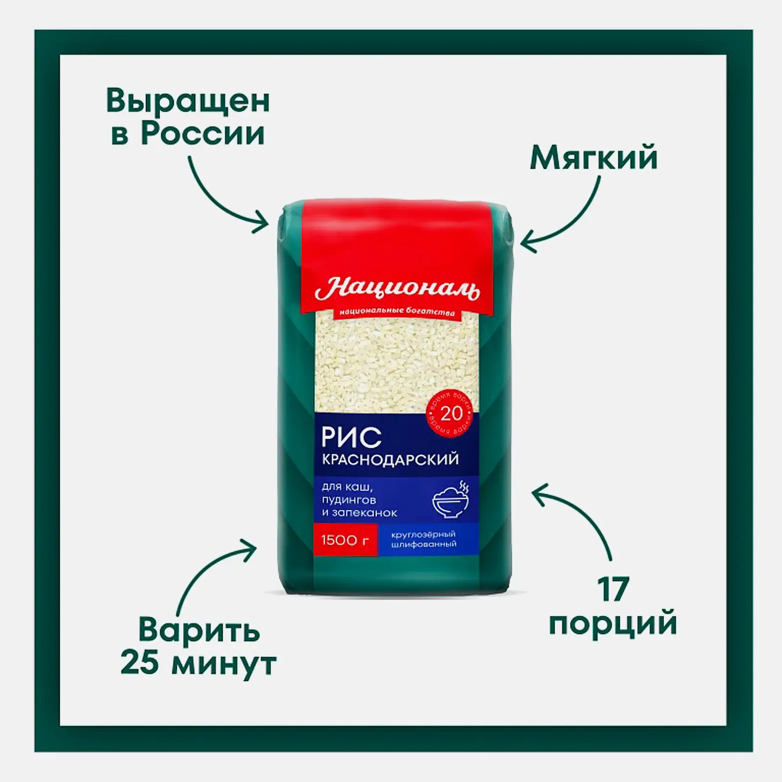 Рис Националь Краснодарский 1.5кг