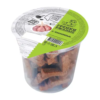 Изображение товара Гренки ржаные с чесноком Дон Крутон 130 г натуральная закуска