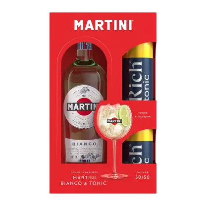 Набор Напиток Martini Bianco белый сладкий 15% 1л + Тоник 660мл