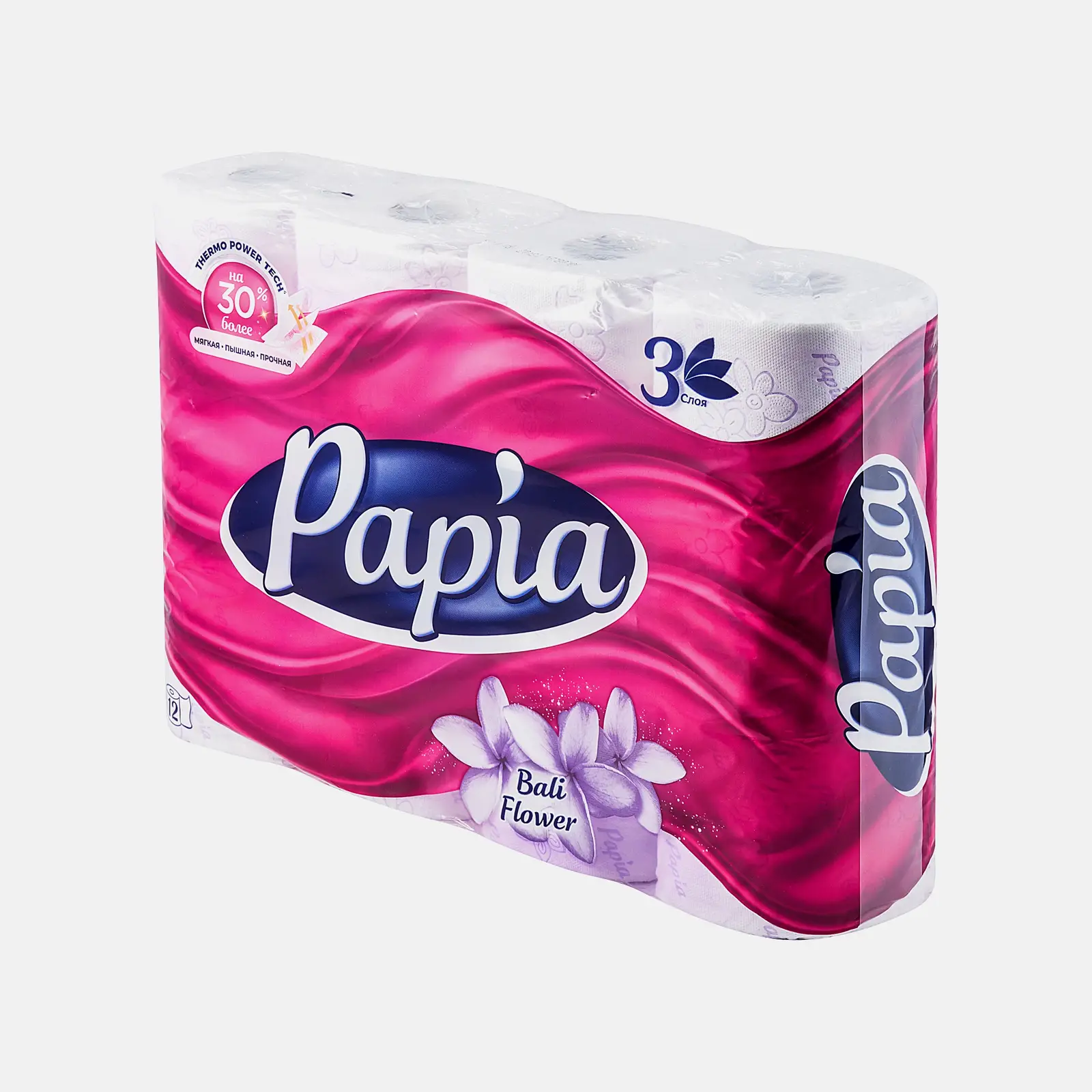 Туалетная бумага Papia Балийский цветок 3 слоя 12 рулонов - фото 2 Туалетная бумага Papia Балийский цветок 3 слоя 12 рулонов - фото 2