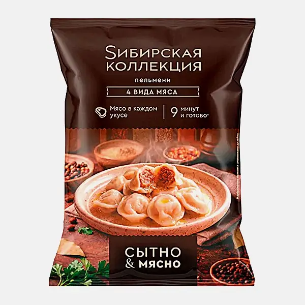 Пельмени Sибирская Коллекция 4 вида мяса 700г