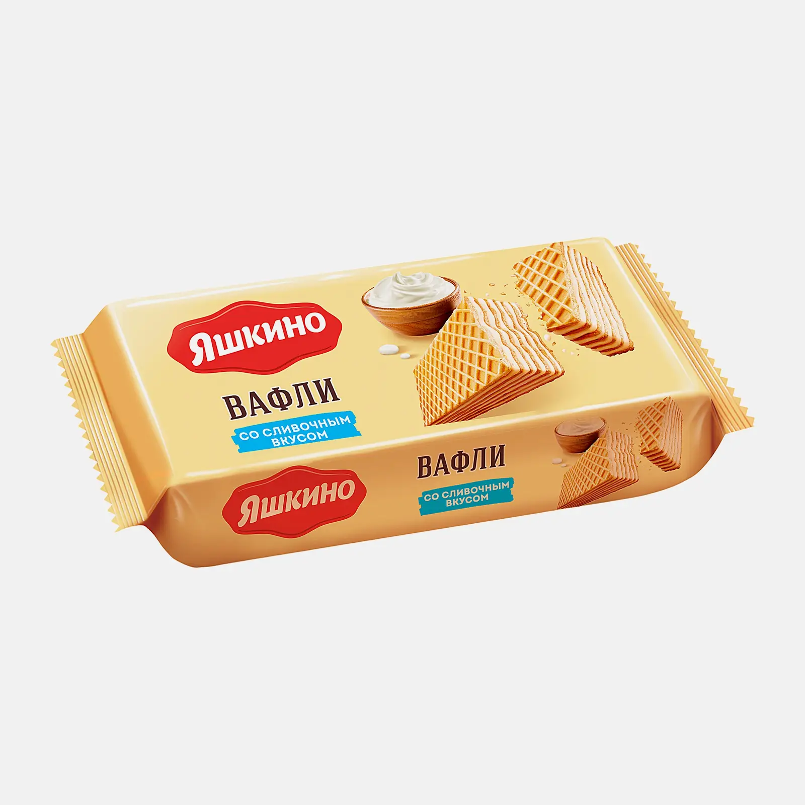 Изображение товара Вафли Яшкино сливочные 300г вкусный десертный сливочный вкус хрустящие