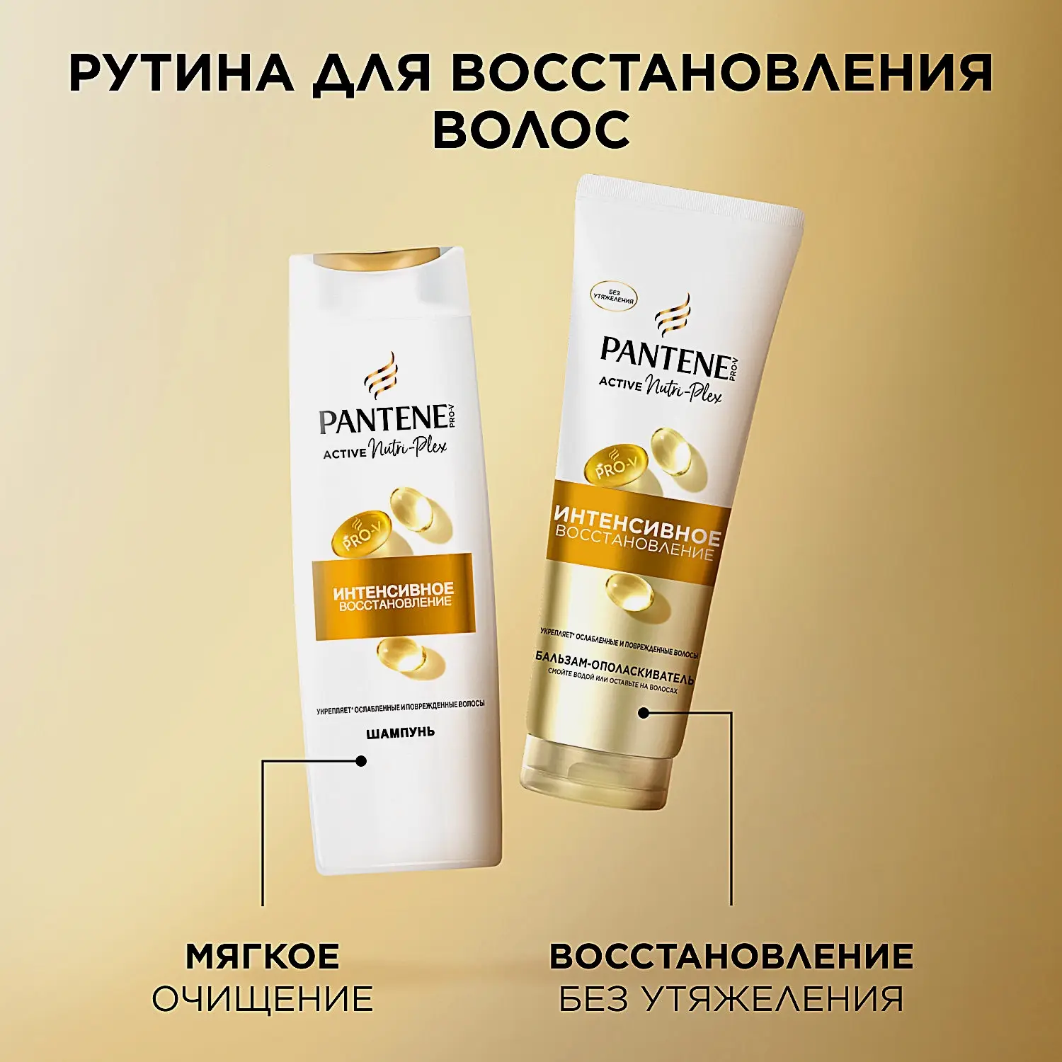 Подарочный набор для волос Густые и крепкие/Интенсивное восстановление Pantene Шампунь 250мл + Бальзам 200мл в ассортименте