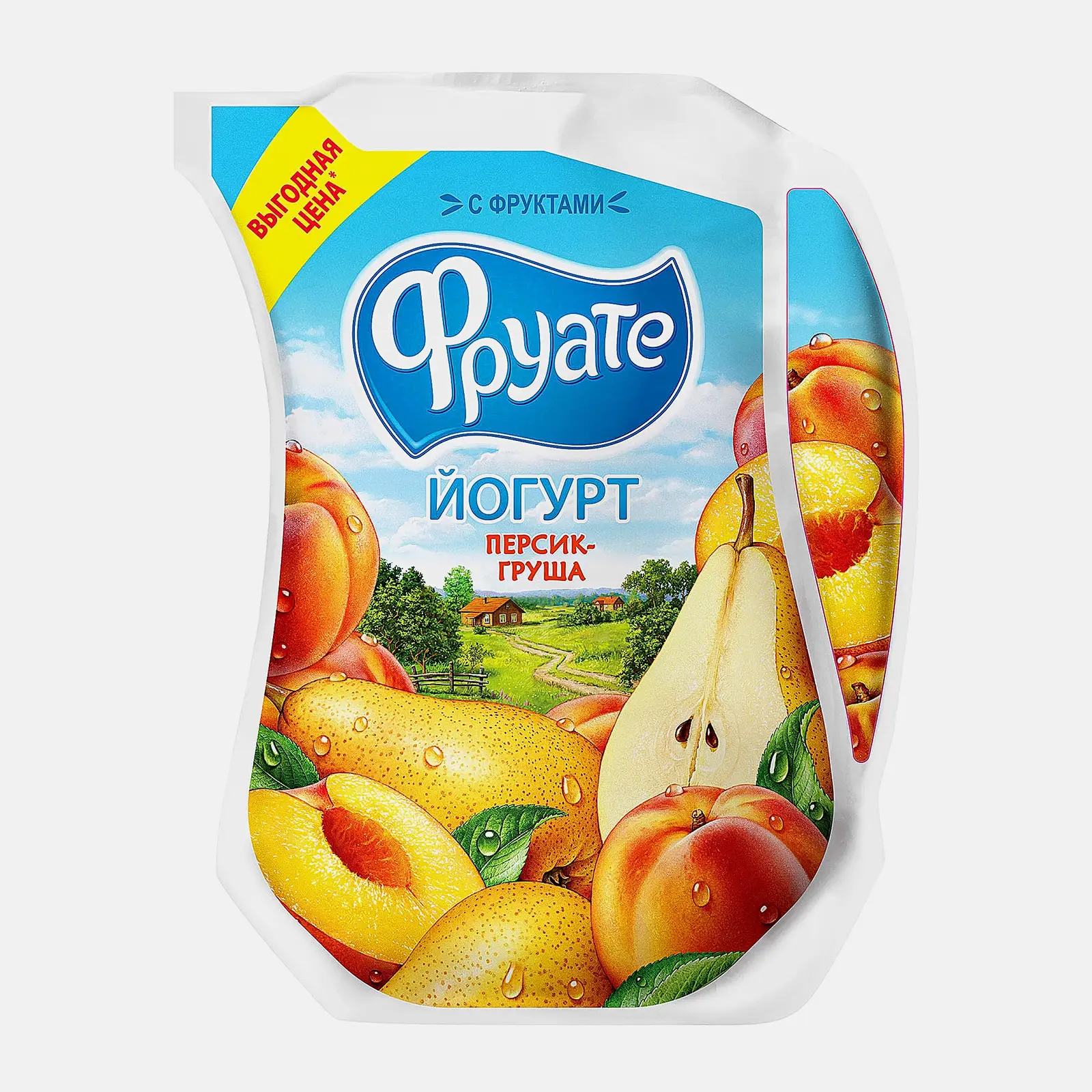 Изображение товара Йогурт питьевой Фруате Персик груша 1.5% 950г натурный вкус напиток