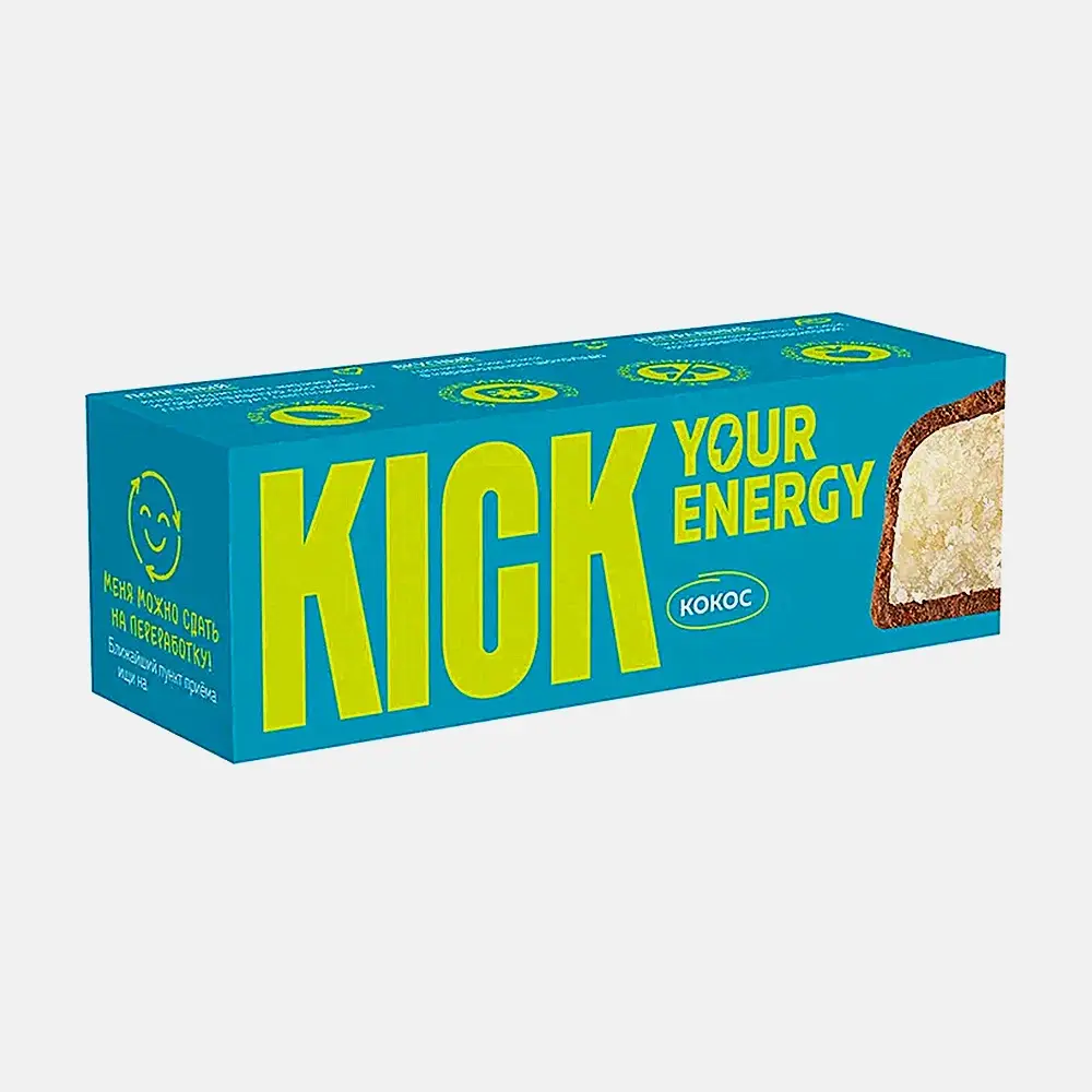 Батончик кокосовый в карамельном шоколаде Kick Your Energy 45г - фото 2 Батончик кокосовый в карамельном шоколаде Kick Your Energy 45г - фото 2